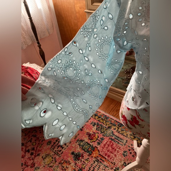 Maeve by Anthropologie - Blue eyelet Spring/Summer jacket - OSFM - Picture 5 of 8